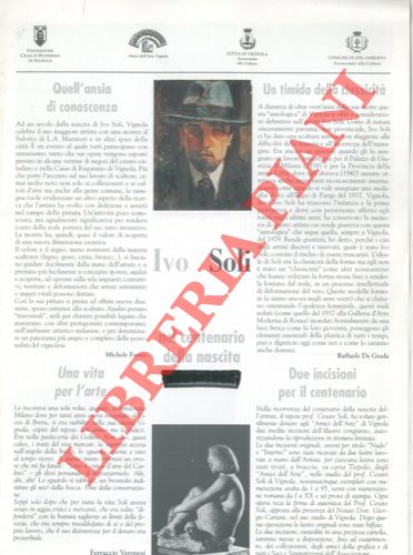 - - Ivo Soli nel centenario della nascita.