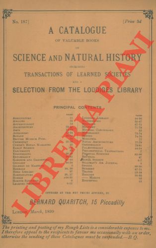 Bernard Quaritch. London - - Lotto di quindici importanti cataloghi di zoologia, botanica, geologia, ecc.