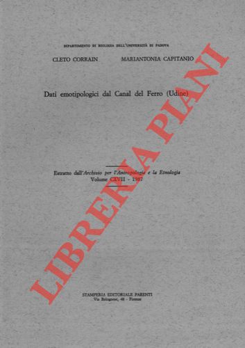 CAPITANIO Mariantonia - CORRAIN Cleto - - Dati emotipologici del Canal del Ferro (Udine)