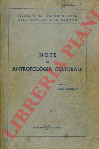 CORRAIN Cleto - - Note di antropologia culturale.
