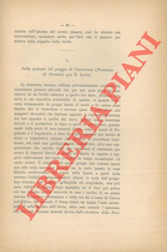 LOTTI B. - - Sulla geologia del gruppo dei Gavorrano (Provincia di Grosseto)