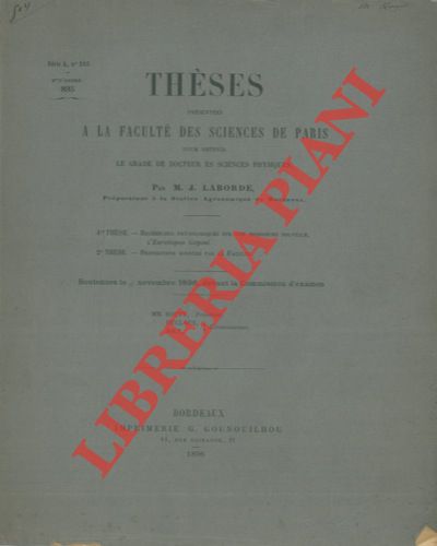 LABORD M.J. - - Recherches physiologiques sur une moisissure nouvelle, l'Eurotiopsis Gayoni