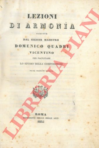 QUADRI Domenico - - Lezioni di armonia ... per facilitare lo studio della composizione.