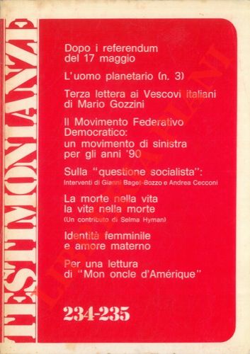 AA. VV. - - Testimonianze. 234-235.
