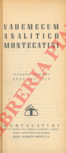 MONTECATINI - - Vademecum analitico Montecatini.