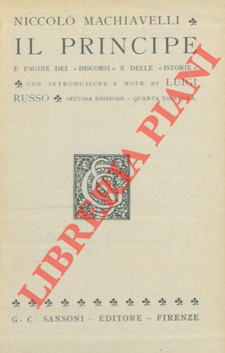 MACHIAVELLI Niccol - - Il Principe e pagine dei 