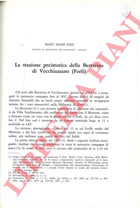 MASSI PASI Mary - - La stazione preistorica della Bertarina di Vecchiazzano (Forl