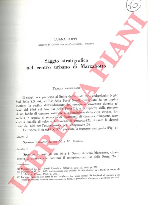 POPPI Luana - - Saggio stratigrafico nel centro urbano di Marzabotto.