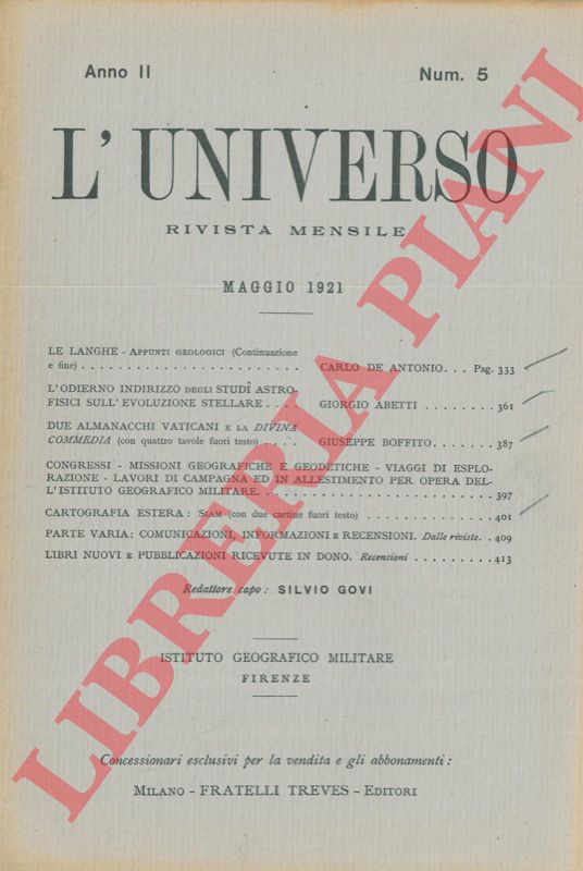 - - Cartografia estera. L'attivit dell'Istituto Geografico Militare del Siam.