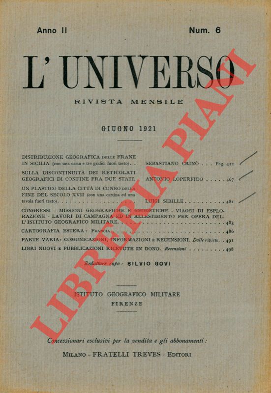 LOPERFIDO Antonio - - Sulla discontinuit dei reticolati geografici di confine fra due stati.