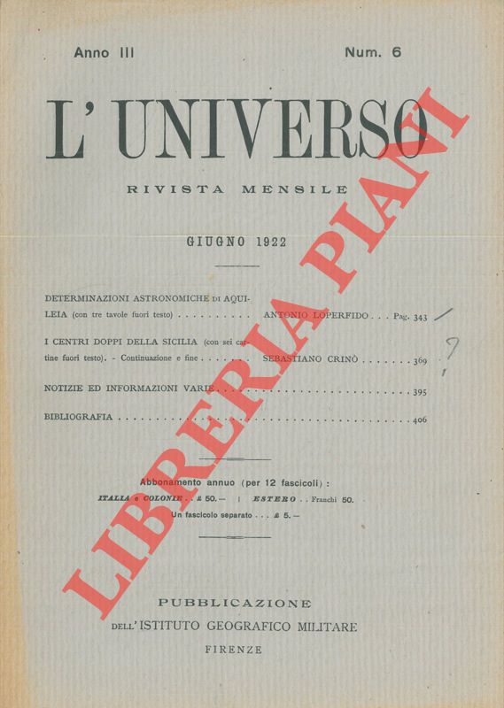LOPERFIDO Antonio - - Determinazioni astronomiche di Aquileia.