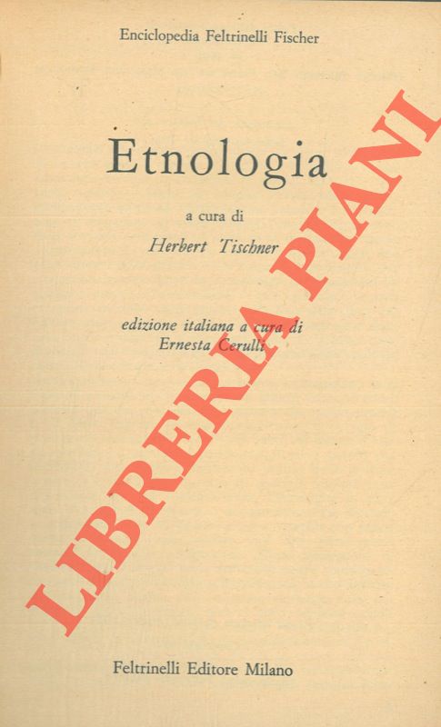 (TISCHNER Herbert) - - Etnologia.