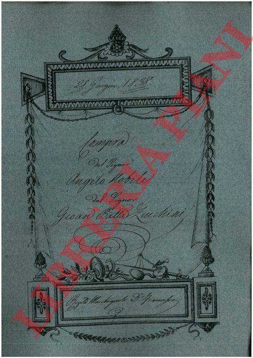 Nobili - Zucchini - Compra di un appezzamento di terreno facente parte della Possessione Pedagna posta nel Comune di C de Fabbri