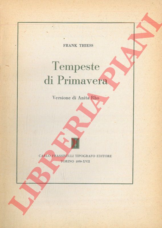 THIESS Frank - - Tempeste di primavera.