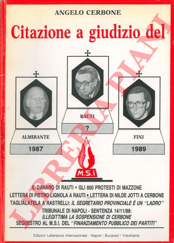 CERBONE Angelo - - Citazione a giudizio del MSI.