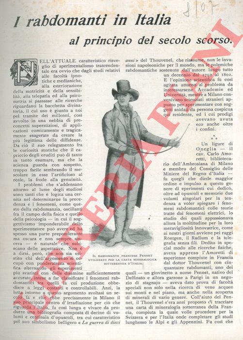 CIPRIANI O. - - I rabdomanti in Italia al principio del secolo scorso.
