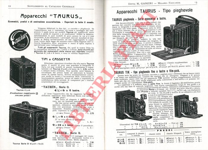 Ditta M. GANZINI. Niguarda - - Supplemento al Catalogo Generale. 15 agosto 1914.
