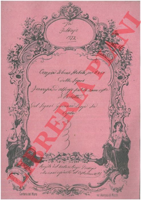 Nanni / Lenzi - - Compra di una porzione di terreno posta in luogo detto Poggio Barone, Parrocchia di Casola, Comune di Casio e Casola