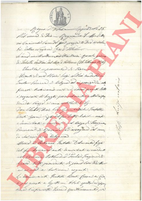 Berti Cesari / Dal Monte - - Vendita e permuta di terreno sito nella Parrocchia di Linaro, Comune di Imola