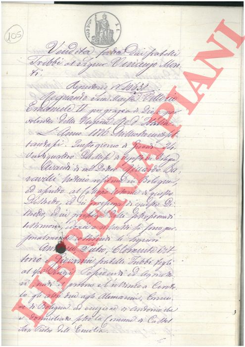 Trebbi / Monti - - Vendita di una possessione detta Nuova o Casella posta in Parrocchia Alemanni, Comune di Bologna