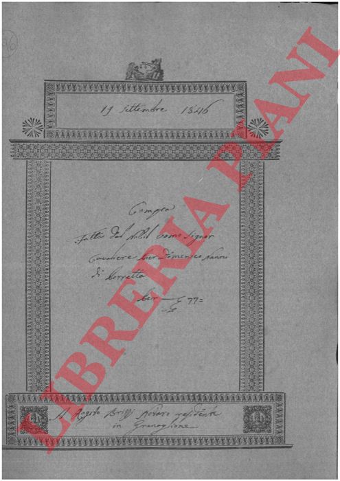 Nanni - - Vendita di un appezzamento di terreno detto la Chioggiona a Porretta