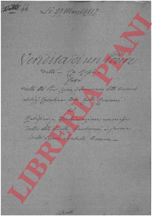 Bonora / Rusconi - - Vendita di un podere detto C Rossa posto nel Comune di S.Pietro in Casale
