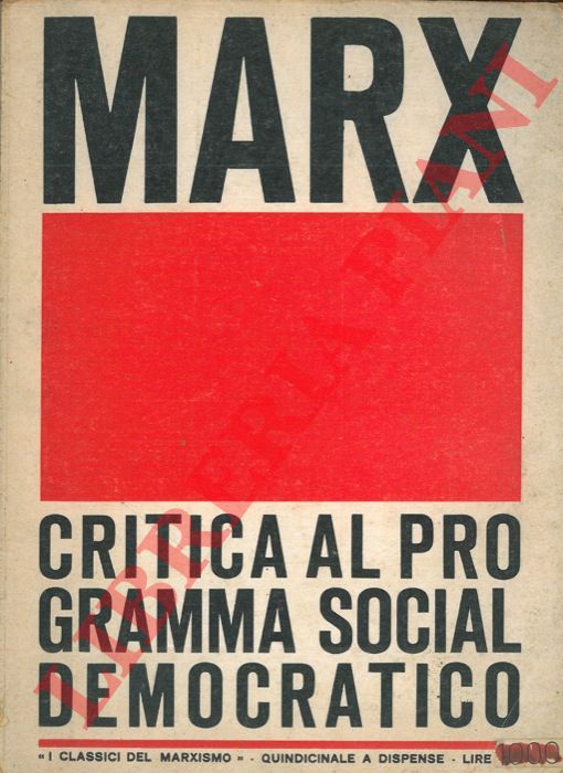 MARX - - Critica al programma socialdemocratico.
