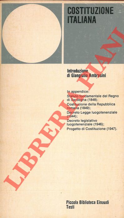 - - Costituzione italiana.