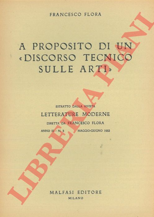 FLORA Francesco - - A proposito di un 
