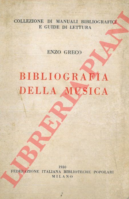 GRECO Enzo - - Bibliografia della musica.