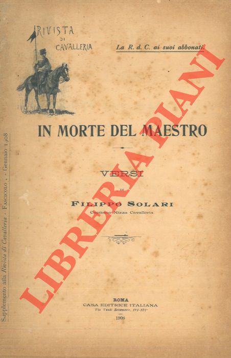 SOLARI Filippo - - In morte del maestro. Versi.