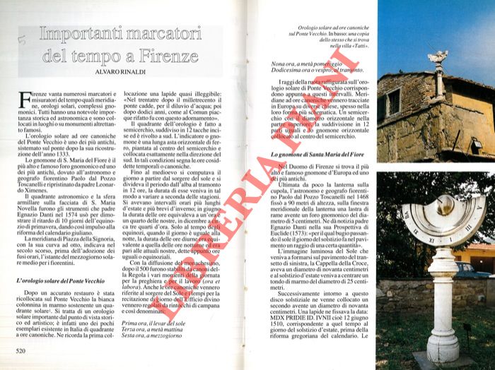 RINALDI Alvaro - - Importanti marcatori del tempo a Firenze.