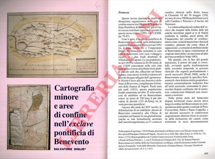 DIGLIO Salvatore - - Cartografia minore e aree di confine nell'exclave pontificia di Benevento.