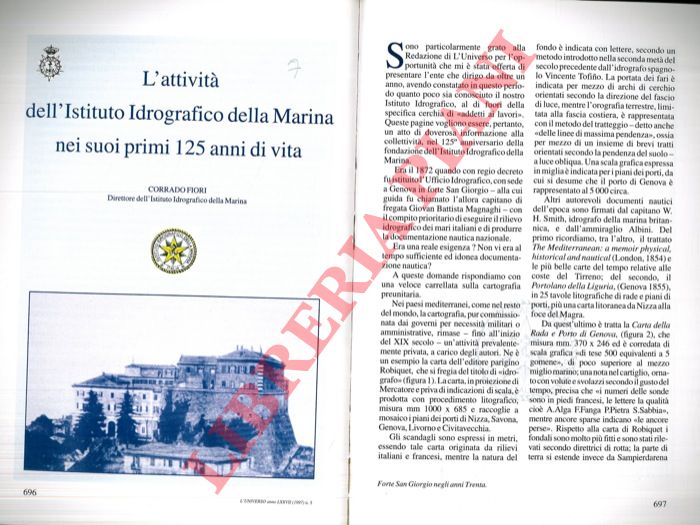 FIORI Corrado - - L'attivit dell'Istituto Idrografico della Marina nei suoi primi 125 anni di vita.