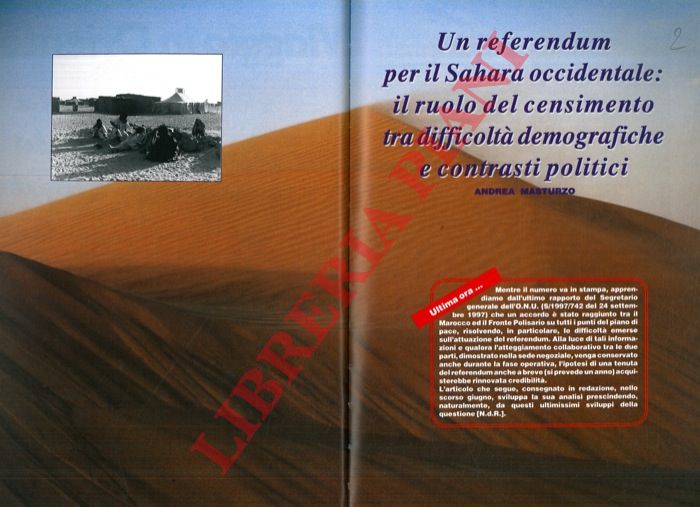MASTURZO Andrea - - Un referendum per il Sahara occidentale: il ruolo del censimento tra difficolt demografiche e contrasti politici.