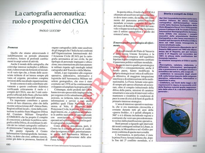 LUCCHI Paolo - - La cartografia aeronautica: ruolo e prospettive del CIGA.