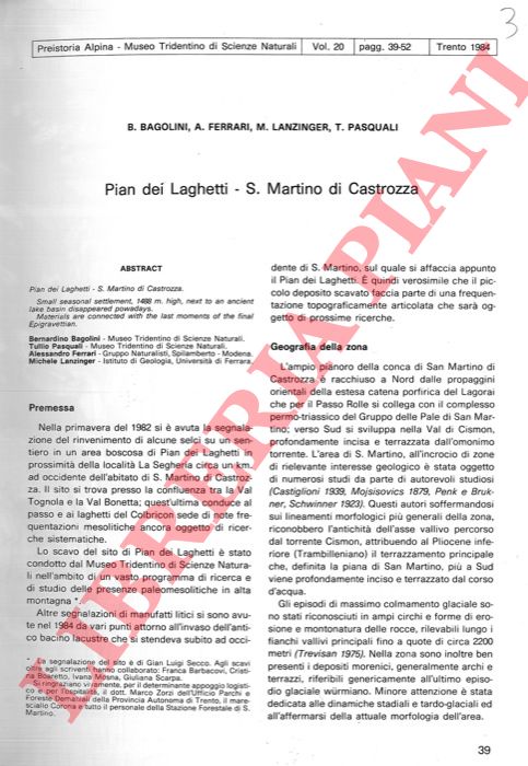 BAGOLINI B. - FERRARI A. - LANZINGER M. - PASQUALI T. - - Pian dei Laghetti. S. Martino di Castrozza.