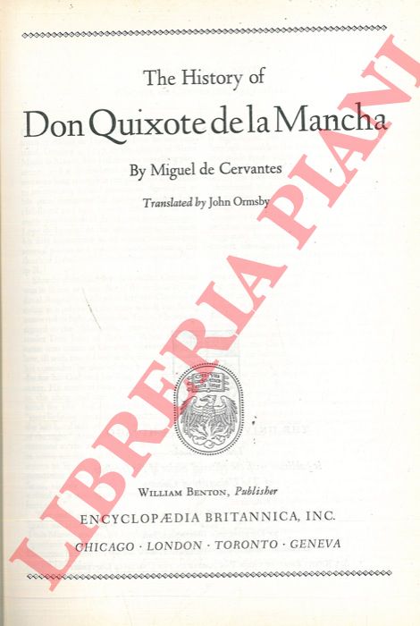 DE CERVANTES Miguel - - The history of Don Quixote de la Mancha.
