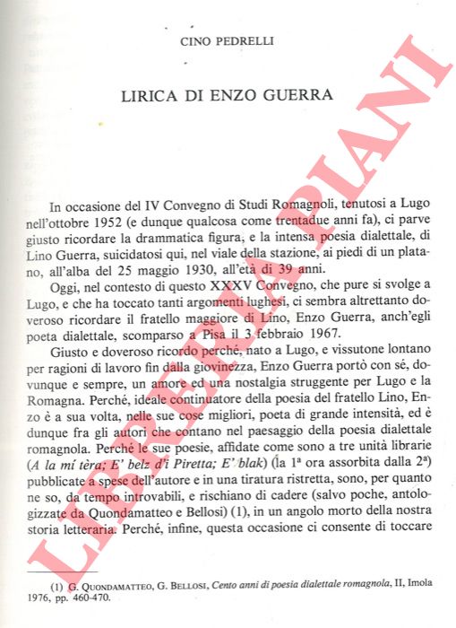 PEDRELLI Cino - - Lirica di Enzo Guerra.