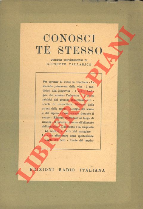 TALLARICO Giuseppe - - Conosci te stesso.