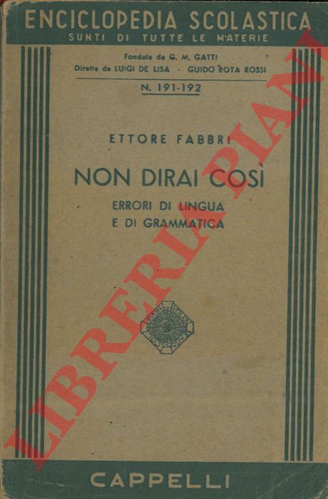FABBRI Ettore - - Non dirai cos