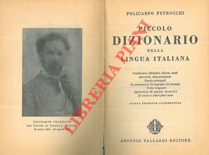 PETROCCHI Policarpo - - Piccolo dizionario della lingua italiana.