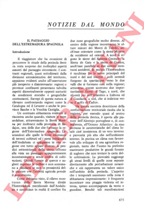 PISTOLESI Andrea - - Il paesaggio dell'Estremadura spagnola.