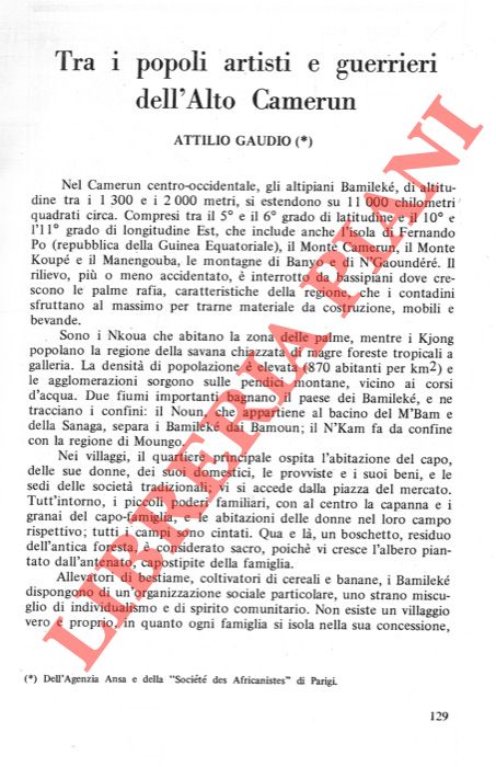 GAUDIO Attilio - - Tra i popoli artisti e guerrieri dell'Alto Camerun.