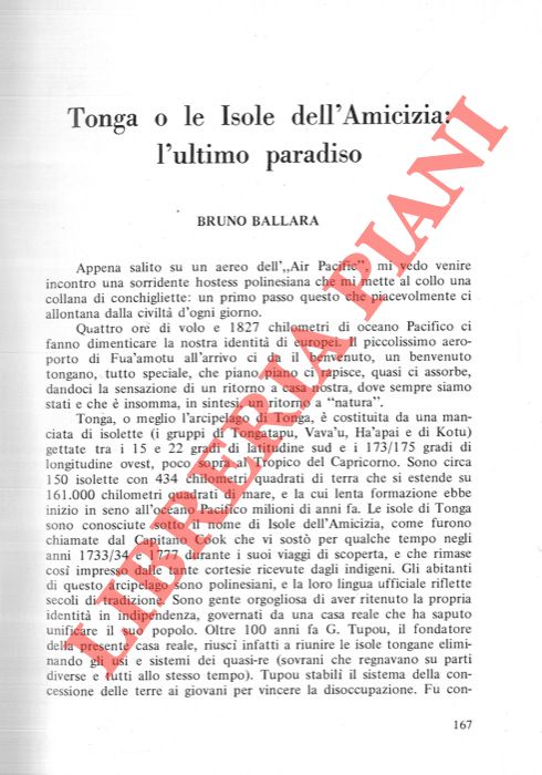 BALLARA Bruno - - Tonga o le Isole dell'Amicizia: l'ultimo paradiso.