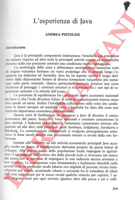 PISTOLESI Andrea - - L'esperienza di Java.