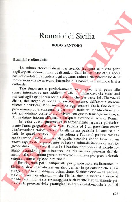 SANTORO Rodo - - Romaioi di Sicilia.