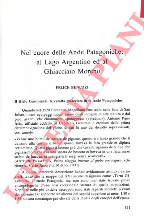 BENUZZI Felice - - Nel cuore delle Ande Patagoniche: al Lago Argentino ed al Ghiacciaio Moreno.