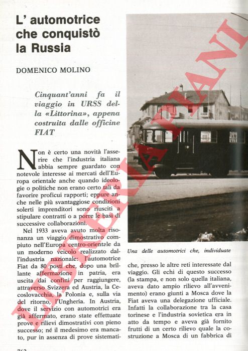 MOLINO Domenico - - L'automotrice che conquist la Russia.