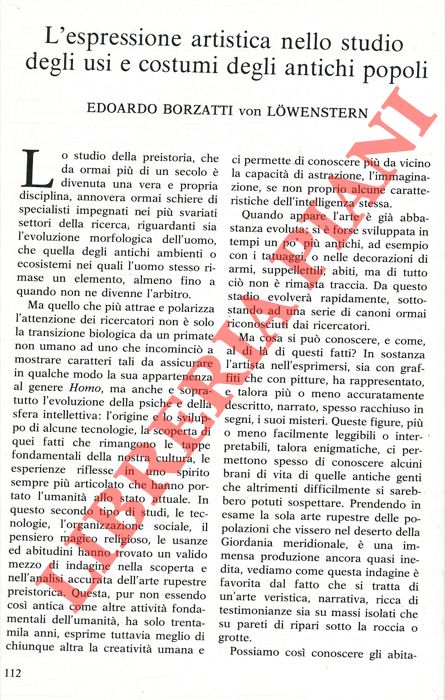 BORZATTI von LOWENSTERN Edoardo - INGLIS Barbara - PETRUCCI Stefano - - L'espressione artistica nello studio degli usi e costumi degli antichi popoli. I segni enigmatici nell'arte rupestre dei beduini. Tecniche di rilevamento delle incisioni.